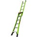 A green Little Giant King Kombo ladder with black handles.