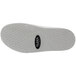 A close-up of a white Klogs women's clog with a white sole with a black logo.