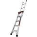 A white and black Little Giant King Kombo ladder with orange handles.