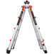 A Little Giant aluminum articulated ladder with orange accents.