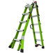 A green Little Giant Conquest 2.0 fiberglass articulated ladder with black and silver accents.