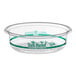 A clear plastic Stalk Market deli container with green trim.