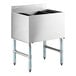 A Steelton stainless steel underbar ice bin with bottle holders.