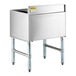 A Steelton underbar ice bin with bottle holders in stainless steel.