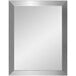 A BrandtWorks rectangular mirror with a silver frame.