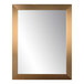 A white rectangular mirror with a gold frame.