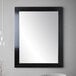 A BrandtWorks satin black framed mirror on a white wall.