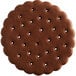 A BoDeans by JOY chocolate cookie wafer with holes.