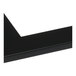 The corner of a black BrandtWorks mirror frame.