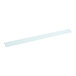 A white rectangular plastic shelf tag holder with a clip.