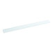 A white rectangular plastic shelf tag holder with a hole in the middle.