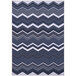 An Abani Parker Collection area rug with a blue zigzag pattern.