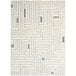 A white rectangular Abani Cabo Collection area rug with a gray maze pattern.