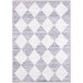 An Abani Parker Collection gray area rug with a modern geometric diamond pattern.