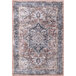 An Abani Lola Collection vintage medallion area rug with a blue and brown pattern.