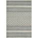 An Abani Cabo Collection cream and gray area rug with a geometric pattern.