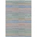 A close-up of the Couristan Cape Shoreham ivory multi-colored striped area rug.