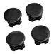 Four black plastic Steelton post caps.