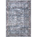 An Abani Lola blue and brown area rug with an ornate pattern.