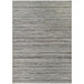 A Couristan Cape Hinsdale light brown and silver area rug with a horizontal stripe pattern.