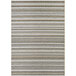 A close up of a Couristan light brown and ivory striped area rug.