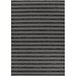 A black and white striped Couristan area rug with a white border.