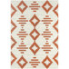 An Abani Casa Collection orange and white geometric area rug.