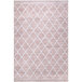 A cream Abani Parker area rug with a modern trellis pattern.