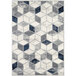 An Abani Arto Collection area rug with a contemporary geometric pattern in neutral gray.