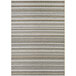 A close up of a Couristan Cape Brockton striped light brown and ivory area rug.