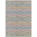 A close up of a Couristan multi-colored striped area rug.