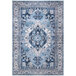 An Abani Molana Collection beige and blue area rug with a traditional medallion pattern.