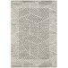 A close-up of a cream and grey Abani Cabo Collection area rug with geometric patterns.