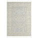 An Abani Cabo Collection area rug with a geometric medallion pattern in cream and gray.