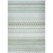 A Couristan Cape Gables palm runner rug with a green and white geometric pattern.