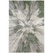 An Abani Atlas Collection area rug with a large abstract design in green and grey.