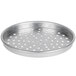 An American Metalcraft heavy weight aluminum pizza pan with perforations.