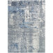 A close up of a Couristan Dreamscape Odyssey runner rug with blue and grey tones.