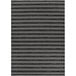 A black and white striped Couristan area rug with a white border.