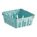 A green Pactiv molded fiber berry basket.