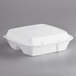 Dart 90HTPF3R 9 inch x 9 inch x 3 inch White Foam Three-Compartment Square Take Out Container with Perforated Hinged Lid - 200/Case