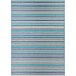 A Couristan Cape Brockton runner rug with cobalt and teal stripes.