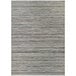 A close up of a Couristan light brown and silver striped area rug.