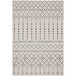 An Abani Casa Collection cream rug with a gray Moroccan trellis pattern.