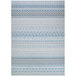 A Couristan Cape Gables surf area rug with blue and white geometric patterns.