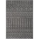 An Abani Casa Collection gray and cream area rug with Moroccan trellis designs.