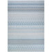 A Couristan Cape Gables surf area rug with blue and white geometric patterns.