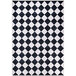A cream and black Abani Parker Collection area rug with a diamond checkered pattern.
