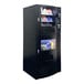 A black Seaga SnakMart vending machine filled with drinks and snacks.