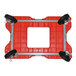 A red Snap-Loc dolly with black wheels.